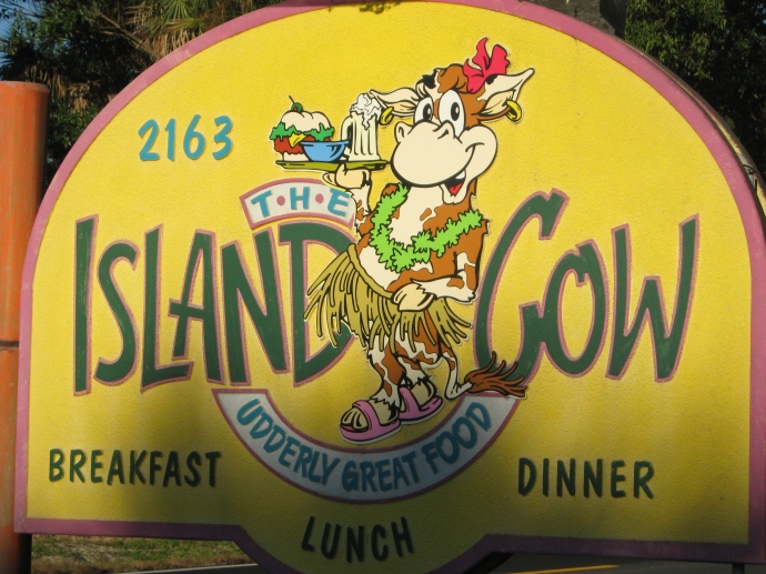 Island Cow sign